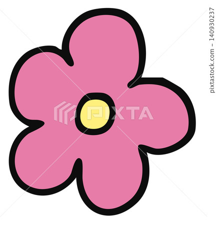 Hand drawn pink flower cartoon for floral print, sticker, nature, garden, spring, summer vibes, plants, tree, blossom, blooming, home backyard, picnic, park, outdoors, home, house, cute patch, pin Hand drawn pink flower cartoon for floral print, sticker, nature, garden, spring, summer vibes, plants, tree, blossom, blooming, home backyard, picnic, park, outdoors, home, house, cute patch, pin 140930237