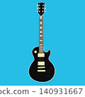 Illustration of a black electric guitar Illustration of a black electric guitar 140931667