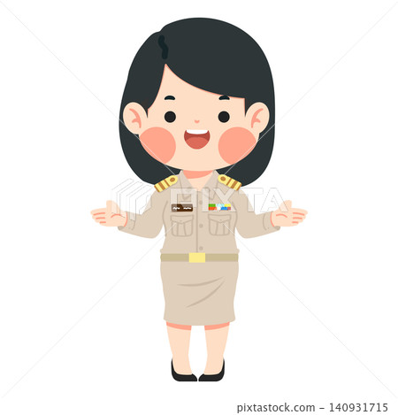 Smiling Woman Wearing Thai Teacher Uniform Smiling Woman Wearing Thai Teacher Uniform 140931715