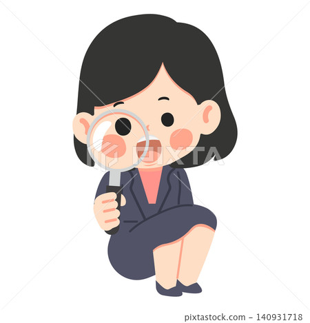 Young Woman Looking Through Magnifying Glass Young Woman Looking Through Magnifying Glass 140931718