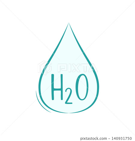 H2O Water Drop Chemistry Formula Vector Icon H2O Water Drop Chemistry Formula Vector Icon 140931750