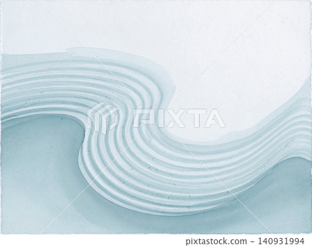 A sage blue watercolor gradient creates a sand-like pattern on a Japanese paper background. A sage blue watercolor gradient creates a sand-like pattern on a Japanese paper background. 140931994