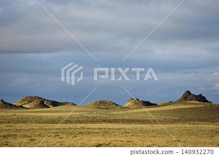 Volcanic pseudocraters and mossy plains at Landbrotsholar Iceland Volcanic pseudocraters and mossy plains at Landbrotsholar Iceland 140932270