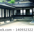 Game background: Courtyard scenery of a palace in the style of traditional Korean architecture. 140932322