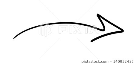 Simple hand-drawn black arrow pointing to the right on transparent or white background Simple hand-drawn black arrow pointing to the right on transparent or white background 140932455