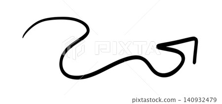 Hand drawn wavy arrow pointing upwards and to the right on transparent or white background Hand drawn wavy arrow pointing upwards and to the right on transparent or white background 140932479