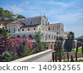 Castello di Bellagio European-style stone mansion with terraced gardens and bougainvillea in Pattaya, Thailand 140932565
