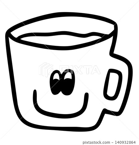 Hand drawn hot tea in mug outline for kid colouring book, cafe, restaurant, drink menu, recipe, supermarket, mart, caffeine, beverage, kitchenware, office snack, breakfast, workloads, work from home Hand drawn hot tea in mug outline for kid colouring book, cafe, restaurant, drink menu, recipe, supermarket, mart, caffeine, beverage, kitchenware, office snack, breakfast, workloads, work from home 140932864