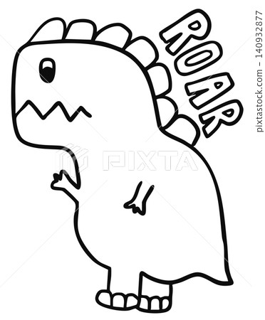 Hand drawn dinosaur outline for colouring book, wild animal, stickers, cartoon character, comic, mascot, toy, kid doll, cute patch, shirt print, standee, department store, icon, emoji, greeting card Hand drawn dinosaur outline for colouring book, wild animal, stickers, cartoon character, comic, mascot, toy, kid doll, cute patch, shirt print, standee, department store, icon, emoji, greeting card 140932877