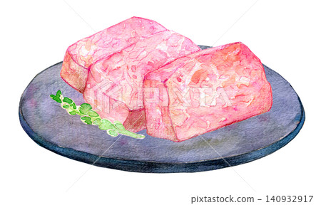 Watercolor illustration, hand-drawn illustration, high-grade Japanese beef Watercolor illustration, hand-drawn illustration, high-grade Japanese beef 140932917
