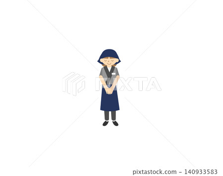 Female staff at an izakaya (Japanese pub) bow to greet customers | Illustration of a customer service scene 140933583