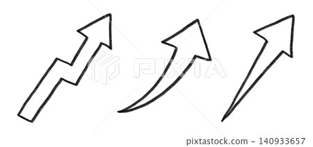 Hand-drawn pencil-style upward arrow set Hand-drawn pencil-style upward arrow set 140933657