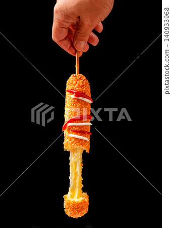 crispy Cheese Hot Dog Corn Dog with Stretchy Mozzarella crispy Cheese Hot Dog Corn Dog with Stretchy Mozzarella 140933968
