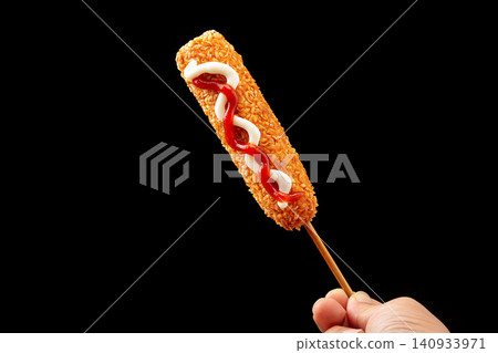 crispy Cheese Hot Dog Corn Dog with Stretchy Mozzarella crispy Cheese Hot Dog Corn Dog with Stretchy Mozzarella 140933971
