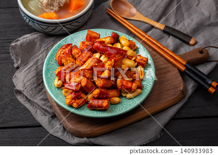 spicy Crispy Peanuts with Chili Seasoning, Chinese Snack Mix spicy Crispy Peanuts with Chili Seasoning, Chinese Snack Mix 140933983