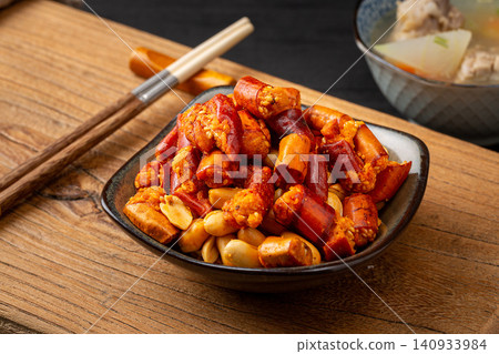 spicy Crispy Peanuts with Chili Seasoning, Chinese Snack Mix spicy Crispy Peanuts with Chili Seasoning, Chinese Snack Mix 140933984