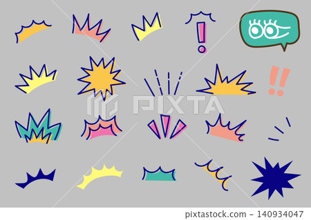 Pop and colorful surprise/shock icon set Pop and colorful surprise/shock icon set 140934047