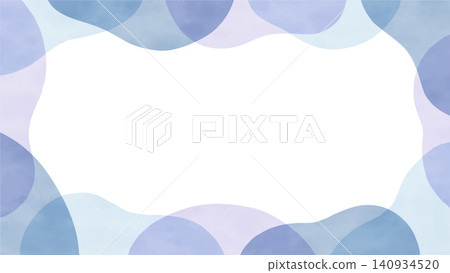 Natural blue watercolor-style curved frame material Natural blue watercolor-style curved frame material 140934520