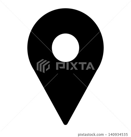 地圖圖釘圖示(黑色) 地圖圖釘圖示(黑色) 140934535