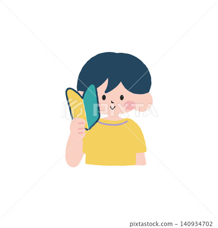 圖解:一名男孩手持新手駕駛標誌。 圖解:一名男孩手持新手駕駛標誌。 140934702