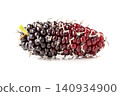 A mulberry, a type of edible berry that grows on trees of the Morus genus, isolated on a white background 140934900
