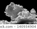 White cloud isolated on a black background 140934904
