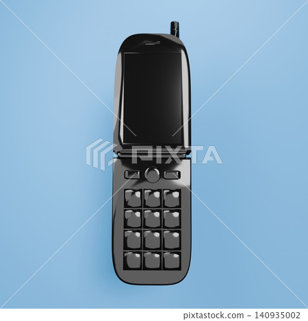 Heisei-era retro black mobile phone (feature phone), power off, with background. Heisei-era retro black mobile phone (feature phone), power off, with background. 140935002