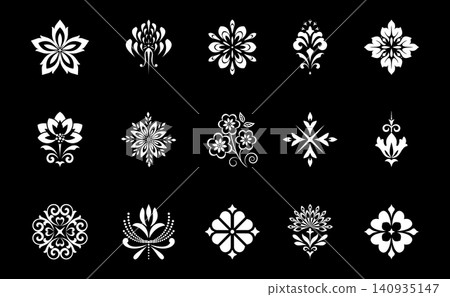 Flower icons set. Isolated elements for design. Vector graphics. Flower collection Flower icons set. Isolated elements for design. Vector graphics. Flower collection 140935147