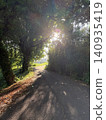 A green walking path shining in the backlight 140935419