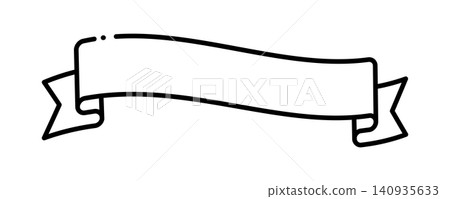 Simple ribbon frame (horizontal, wave) Simple ribbon frame (horizontal, wave) 140935633