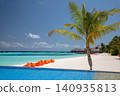Amazing exotic island with beautiful tall palm trees 140935813