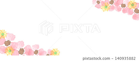 A cute flower frame painted in watercolor A cute flower frame painted in watercolor 140935882