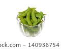 Edamame in a glass dish 140936754