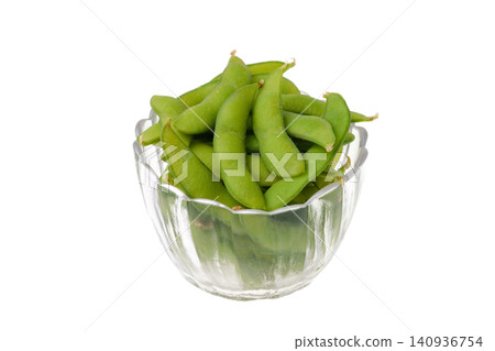 Edamame in a glass dish Edamame in a glass dish 140936754