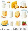 dairy products set, cheese, bread, milk, jug, jug, cheese, cheese, jug, milk, cheese, cheese, cheese, cheese, cheese, 140936900