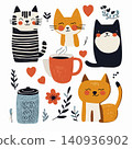cute cats in a pot 140936902
