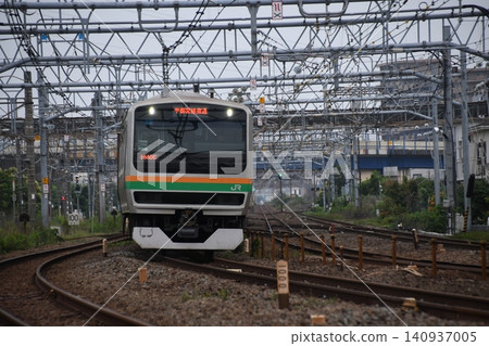 Tokaido Line Kamakura (passenger freight) railroad crossing Tokaido Line Kamakura (passenger freight) railroad crossing 140937005