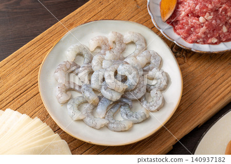 fresh Shrimp Meat, Raw Seafood Ingredient for Cooking fresh Shrimp Meat, Raw Seafood Ingredient for Cooking 140937182