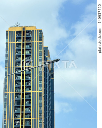 Front View Facade Of Modern Residential Apartment Block Front View Facade Of Modern Residential Apartment Block 140937520