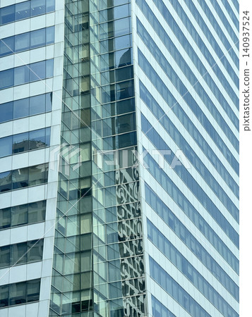 Abstract Architecture Reflection Of Skyscraper On Glass Windows 140937524