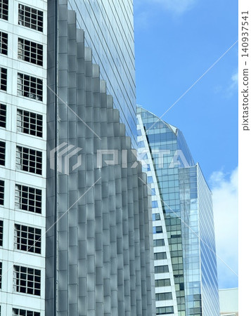 Urban Business District View With Parking Structure And Glass Towers Urban Business District View With Parking Structure And Glass Towers 140937541