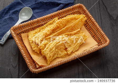 deep Fried Crispy Bean Curd Sheets, Golden Crunchy Tofu Skin for Asian Hot Pot deep Fried Crispy Bean Curd Sheets, Golden Crunchy Tofu Skin for Asian Hot Pot 140937736