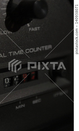 Vertical video Vintage reel to reel tape professional recorder. Spinning reels on old tape recorder. Vertical video Vintage reel to reel tape professional recorder. Spinning reels on old tape recorder. 140938071