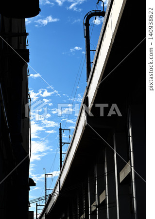 Blue sky and elevated road 140938622