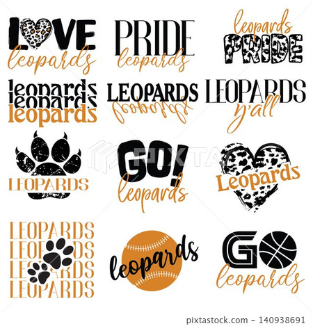 Leopards School Spirit SVG Bundle. Leopard Print Sports Designs. Leopards School Spirit SVG Bundle. Leopard Print Sports Designs. 140938691