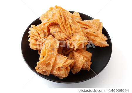 northern Chinese Style Deep Fried Crispy Jiao Ye Pastry, Aromatic Sesame Ribbon Crackers northern Chinese Style Deep Fried Crispy Jiao Ye Pastry, Aromatic Sesame Ribbon Crackers 140939004