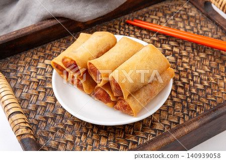 crispy Crunchy Deep Fried Spring Rolls, Authentic Asian Pastry Snack for Festivals crispy Crunchy Deep Fried Spring Rolls, Authentic Asian Pastry Snack for Festivals 140939058