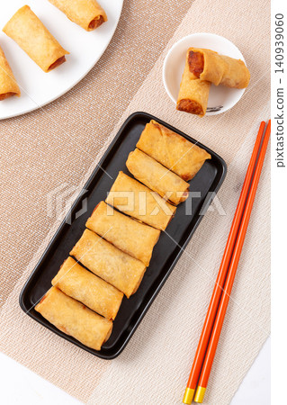 crispy Crunchy Deep Fried Spring Rolls, Authentic Asian Pastry Snack for Festivals crispy Crunchy Deep Fried Spring Rolls, Authentic Asian Pastry Snack for Festivals 140939060