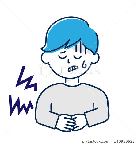 一個腹部有腹痛的男人 一個腹部有腹痛的男人 140939622