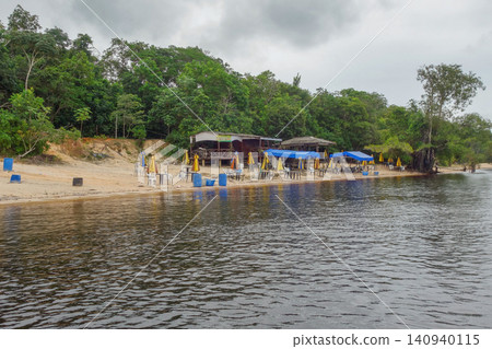 Lua Beach in Manaus, AM, Brazil. famous river beach on left bank of Negro river Lua Beach in Manaus, AM, Brazil. famous river beach on left bank of Negro river 140940115